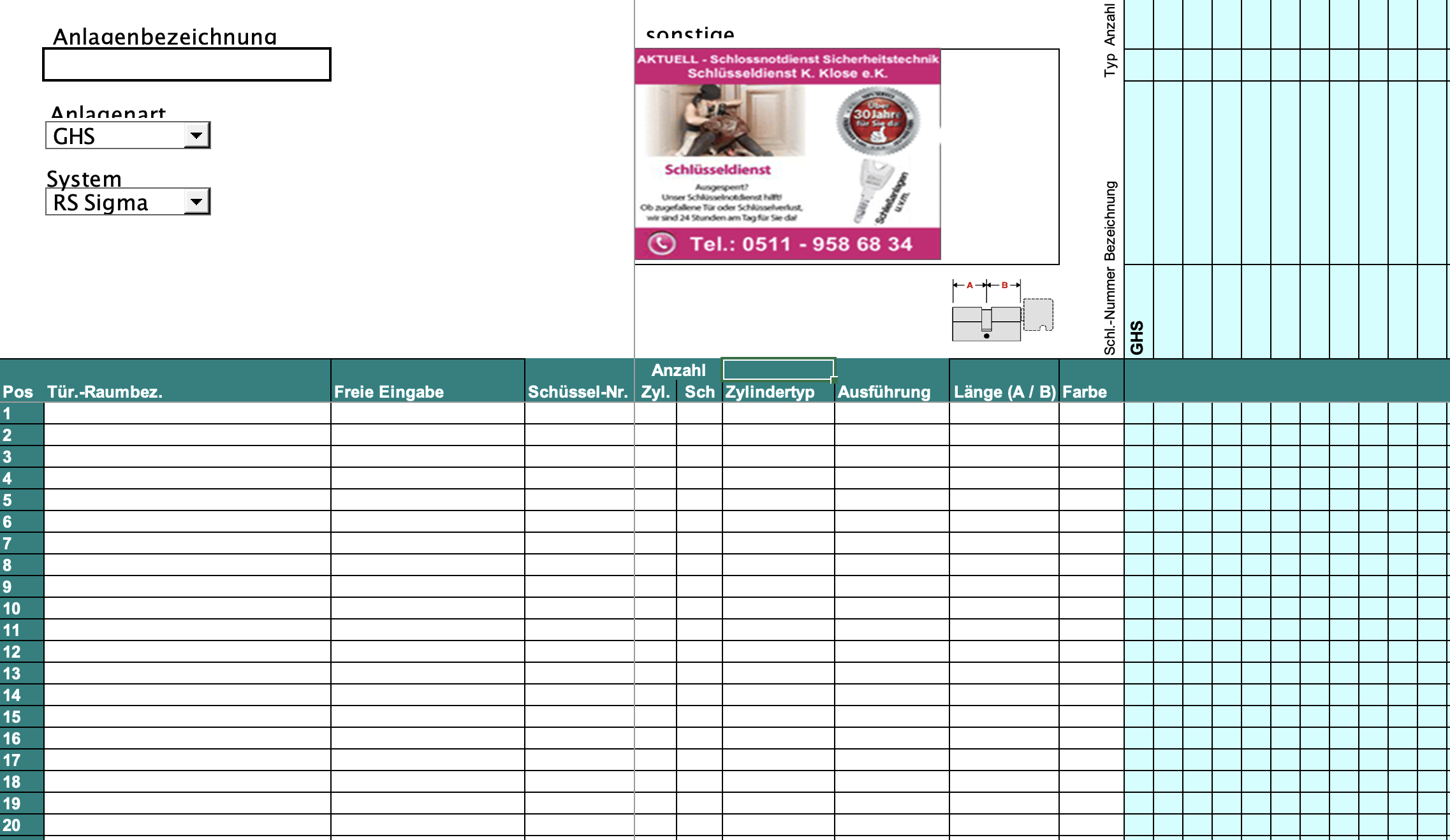 Vorschaubild vom Schließplan